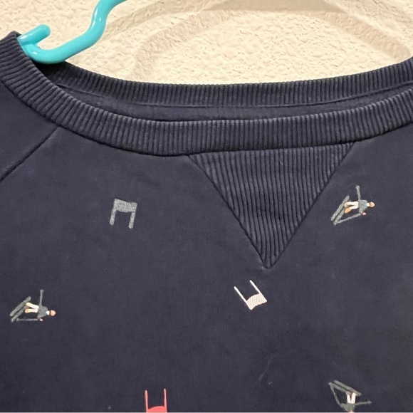 Springfield navy blue novelty print skier print crewneck sweatshirt - Picture 6 of 7